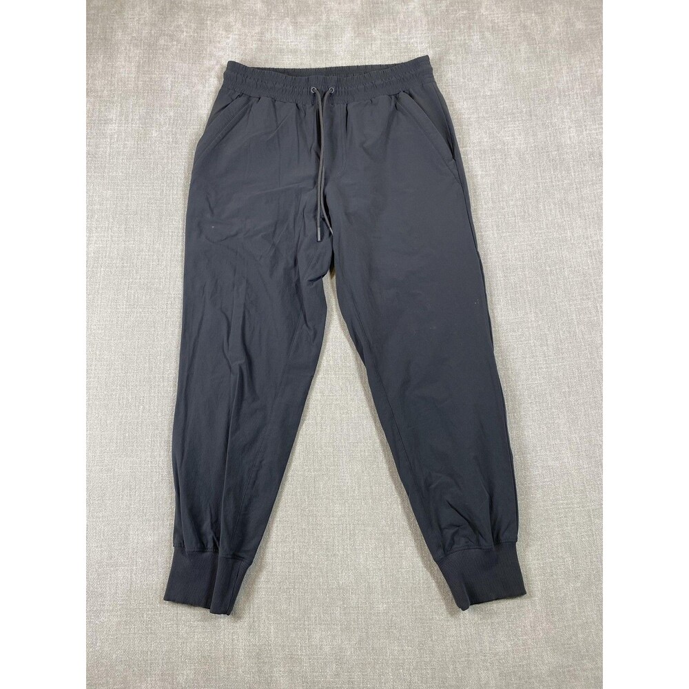 ALO Pants Mens Medium Gray Woven Joggers Elastic Waist Zip Pocket Yoga Athletic